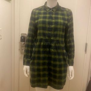 Women - BR plaid long sleeves mini dress, size:M, like knew.
